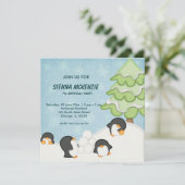 Invitation Anniversaire des bouquets de neige (Debout devant)