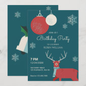 Invitation Anniversaire des cerfs d'hiver (Devant / Derrière)