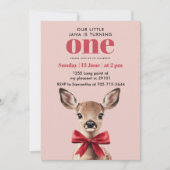 Invitation Anniversaire des Cerfs roses et rouges | Winter Wo (Devant)
