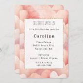 Invitation Anniversaire des Coeurs Bleus Pretty Rose (Devant / Derrière)