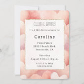 Invitation Anniversaire des Coeurs Bleus Pretty Rose (Devant)