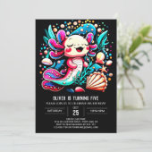 Invitation Anniversaire des coquillages Axolotl (Debout devant)