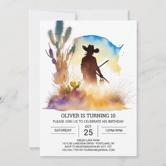 Invitation Anniversaire des Cowboy du Mare Wild West (Devant)