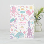 Invitation Anniversaire des Créatures Mignonnes Sous La Mer (Debout devant)