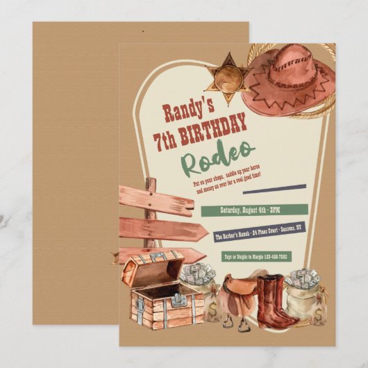 Invitation Anniversaire des éléments occidentaux (Devant / Derrière)