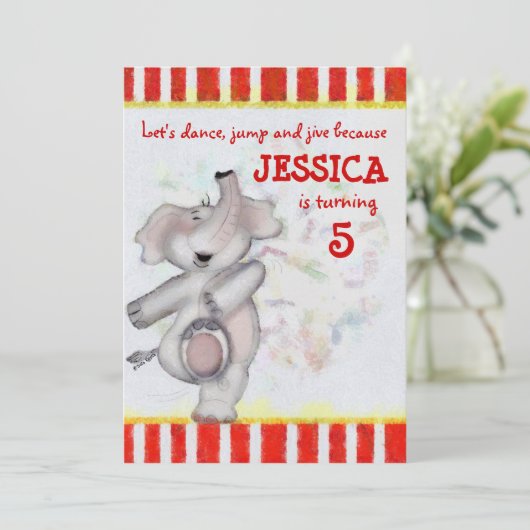 Invitation Anniversaire des éléphants (Debout devant)