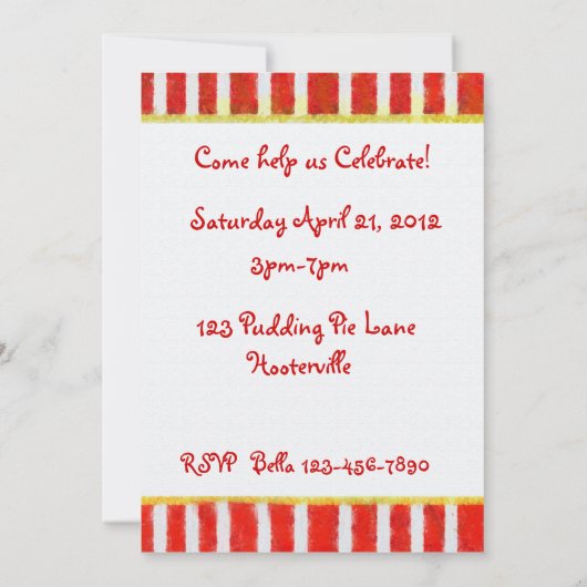 Invitation Anniversaire des éléphants (Dos)