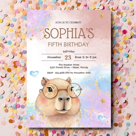 Invitation Anniversaire des enfants capybaras