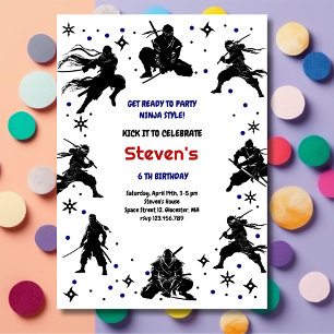 Invitation Anniversaire des enfants de style ninja