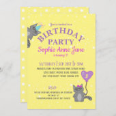 Invitation Anniversaire des enfants Jaune (Devant / Derrière)