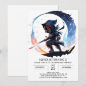 Invitation Anniversaire des enfants Ninja Martial Arts (Devant / Derrière)