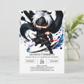 Invitation Anniversaire des enfants Shuriken Ninja (Debout devant)