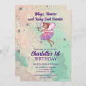 Invitation Anniversaire des fées colorées (Devant / Derrière)