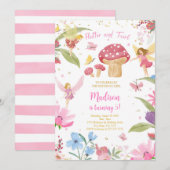 Invitation Anniversaire des fées dorées modifiable (Devant / Derrière)