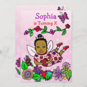 Invitation Anniversaire des fées ethniques (Devant / Derrière)