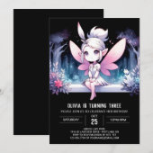 Invitation Anniversaire des fées Pastel Enchanted (Devant / Derrière)