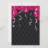 Invitation Anniversaire des femmes rose et argent (Dos)