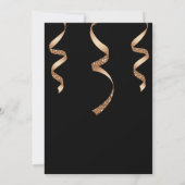 Invitation Anniversaire des femmes roses en or et champagne (Dos)