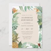 Invitation Anniversaire des Feuilles de l'ananas et du Tropic (Devant)