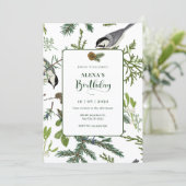Invitation Anniversaire des feuilles de pins (Debout devant)