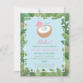 Invitation Anniversaire des Feuilles tropicaux de la noix de (Devant)