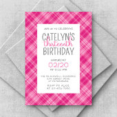 Invitation Anniversaire des filles en plastique rose chaud