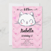 Invitation Anniversaire des filles roses de Kitten (Devant)