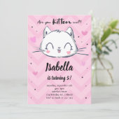 Invitation Anniversaire des filles roses de Kitten (Debout devant)