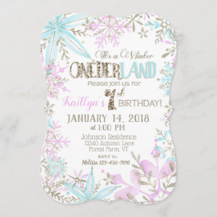Invitation Anniversaire des Flammes de neige des Wonderland