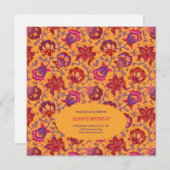 Invitation Anniversaire des fleurs indiennes (Devant / Derrière)