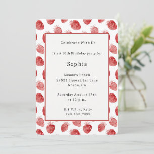Invitation Anniversaire des Fraises Rouges