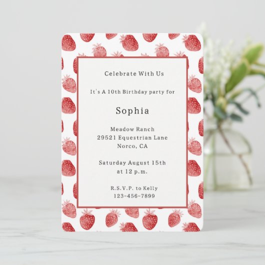 Invitation Anniversaire des Fraises Rouges (Debout devant)