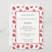 Invitation Anniversaire des Fraises Rouges (Devant)