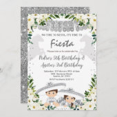 Invitation Anniversaire des frères et soeurs Silver Charro (Devant / Derrière)