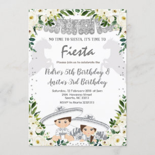 Invitation Anniversaire des frères et soeurs Silver Charro