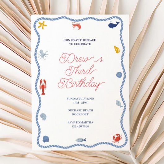 Invitation Anniversaire des garçons côtiers
