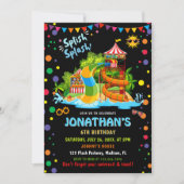 Invitation Anniversaire des glissières colorées | Soirée (Devant)