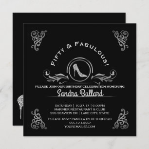 Invitation Anniversaire des hauts talons de diamant fabuleux