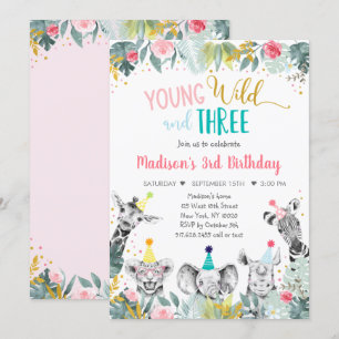 Invitation Anniversaire Des Jeunes Fêtes Sauvages Et Trois Fê