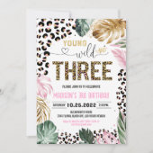 Invitation Anniversaire Des Jeunes Filles Et Trois Empreintes (Devant)