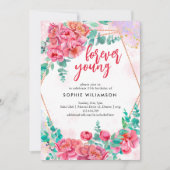 Invitation Anniversaire des jeunes mariés et roses (Devant)