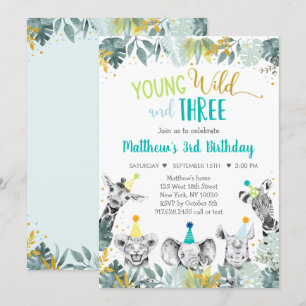 Invitation Anniversaire Des Jeunes Sauvages Et Des Trois Bleu