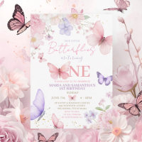 Anniversaire des jumelles papillon mignon rose vio