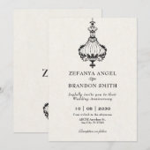 Invitation Anniversaire des lustres victoriens vintages (Devant / Derrière)