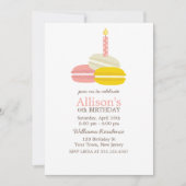 Invitation Anniversaire des Macarons français mignons (Devant)