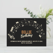 Invitation Anniversaire des notes musicales (Debout devant)