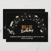 Invitation Anniversaire des notes musicales (Devant / Derrière)