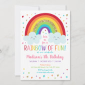 Invitation Anniversaire des nuages arc-en-ciel (Devant)