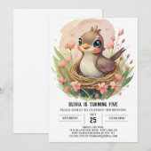 Invitation Anniversaire des oiseaux de Colibri (Devant / Derrière)