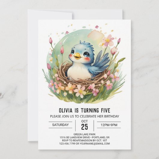 Invitation Anniversaire des oiseaux de Colibri (Devant)